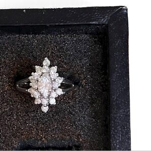 Panetta Sterling Silver Marquise Cut Cluster Ring